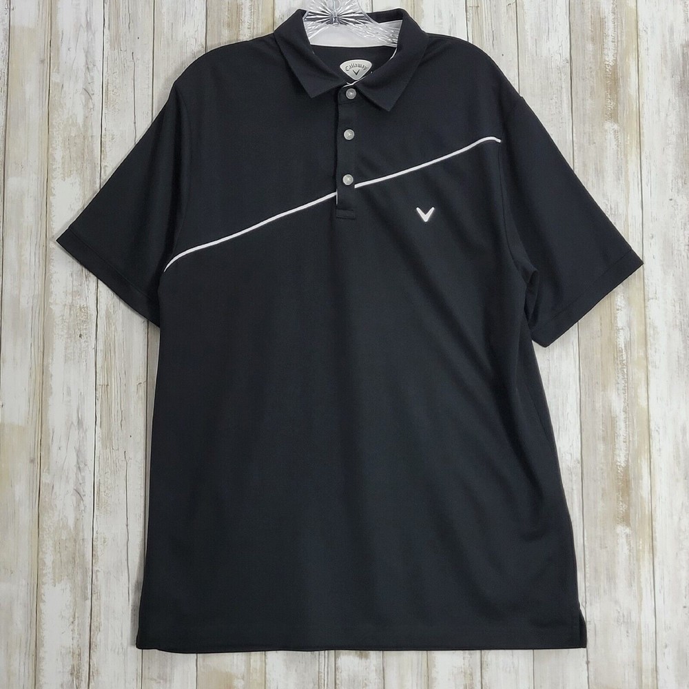 Callaway Mens Polo Golf Shirt Sz Large Black